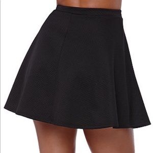 LA Hearts Black Quilted Skater Skirt